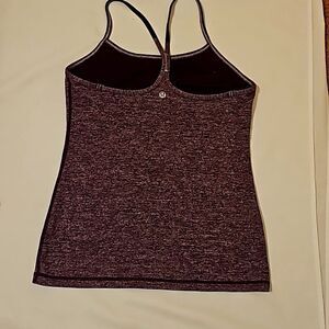 Lululemon power Y tank in heathered bordeaux